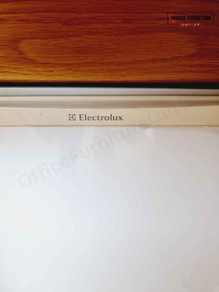 Golden Oak Credenza Cabinet with Built-In Fridge