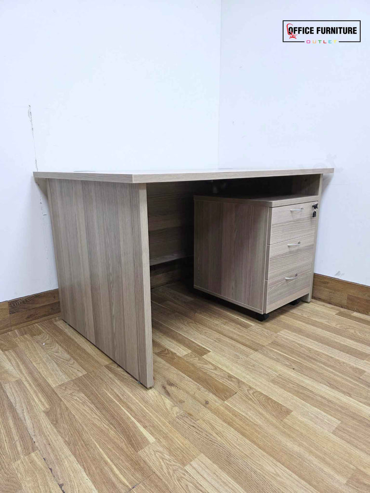 Grey Oak Panel End Office Desk (120cm x 80cm)