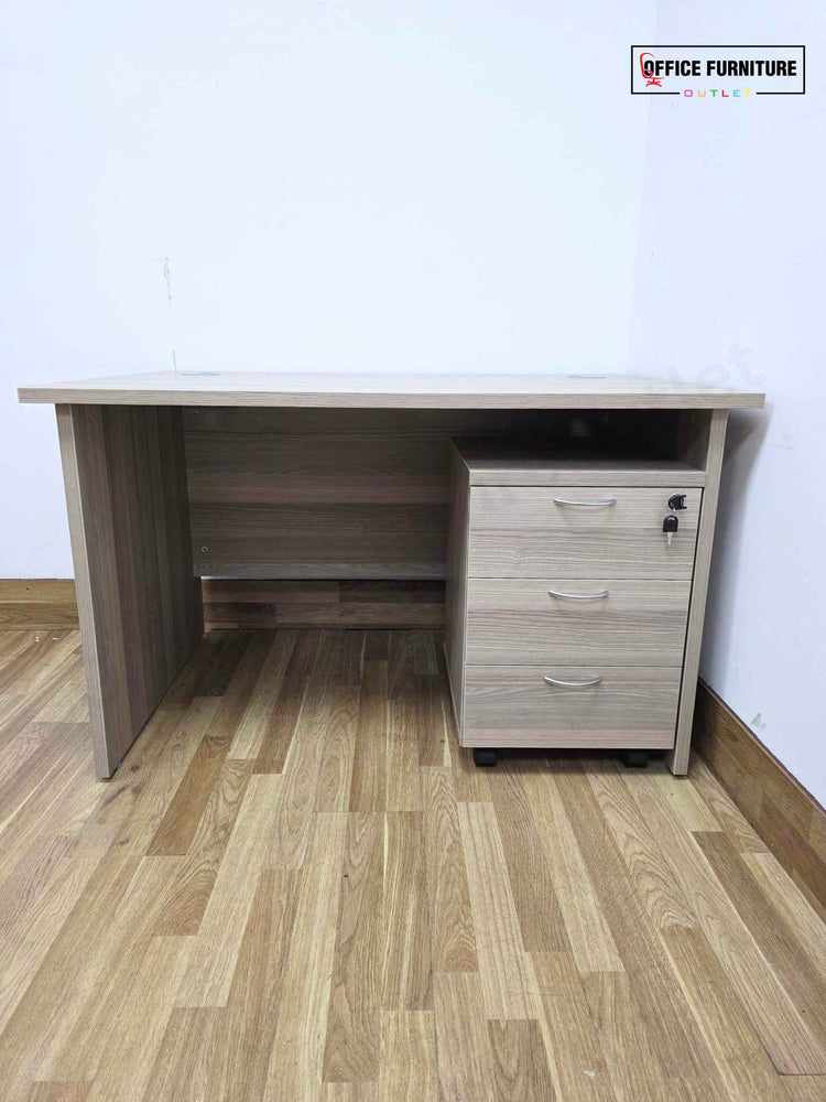 Grey Oak Panel End Office Desk (120cm x 80cm)