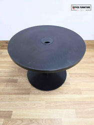 Grey & Black Reception Chairs with Round Coffee Table