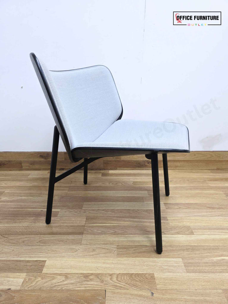 Grey & Black Reception Chairs with Round Coffee Table