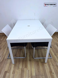 Herman Miller 4 Person Meeting Table with 4 Senator Chairs
