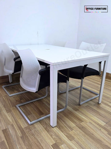 Herman Miller 4 Person Meeting Table with 4 Senator Chairs