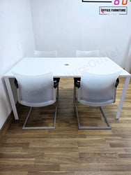 Herman Miller 4 Person Meeting Table with 4 Senator Chairs