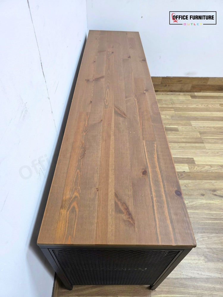 IKEA FJÄLLBO TV Unit / TV Bench – Black & Solid Wood