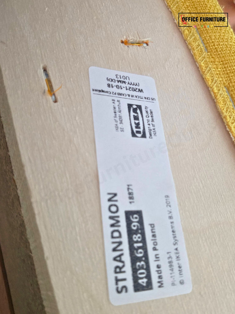 IKEA STRANDMON Wingback Armchair – Yellow Upholstered Accent Chair