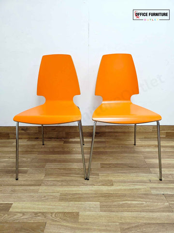 IKEA Vilmar Chairs – Orange (Set of 2)