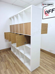 Ikea Kallax 5x5 Cube Storage Unit with Double-Sided Cabinet Inserts