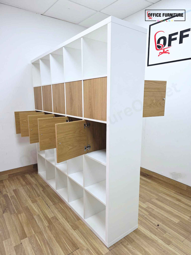 Ikea Kallax 5x5 Cube Storage Unit with Double-Sided Cabinet Inserts
