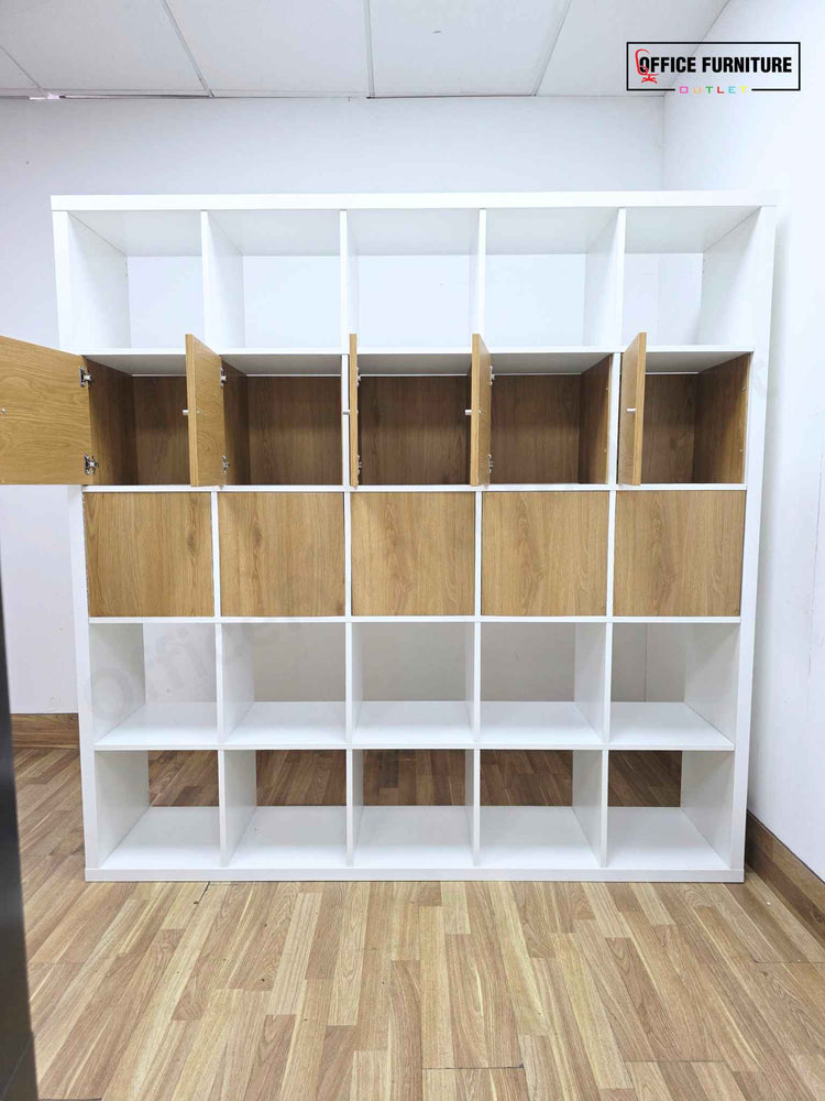 Ikea Kallax 5x5 Cube Storage Unit with Double-Sided Cabinet Inserts
