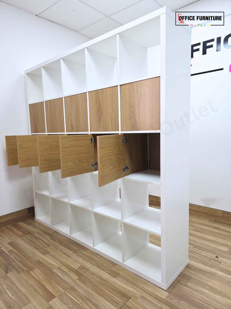 Ikea Kallax 5x5 Cube Storage Unit with Double-Sided Cabinet Inserts