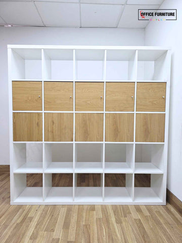 Ikea Kallax 5x5 Cube Storage Unit with Double-Sided Cabinet Inserts