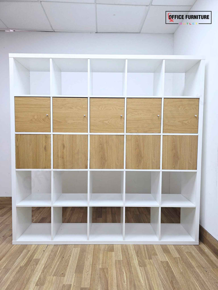 Ikea Kallax 5x5 Cube Storage Unit with Double-Sided Cabinet Inserts