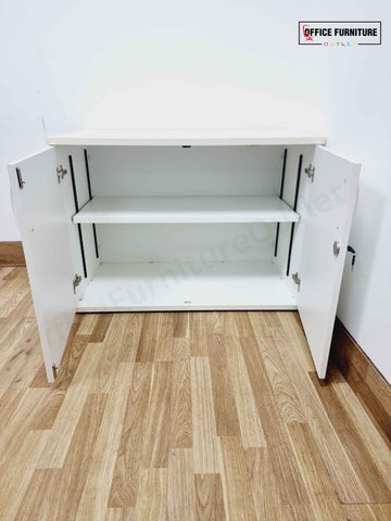 Low Level White Double Door Storage Cabinet (A)