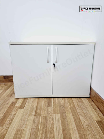 Low Level White Double Door Storage Cabinet (A)