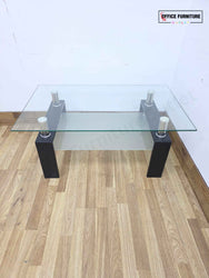 Modern Glass Coffee Table with Shelf