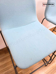 Modern Upholstered Bar Stools – Set of 2 - Light Blue