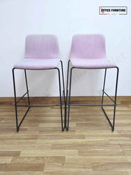 Modern Upholstered Bar Stools – Set of 2 - Lilac