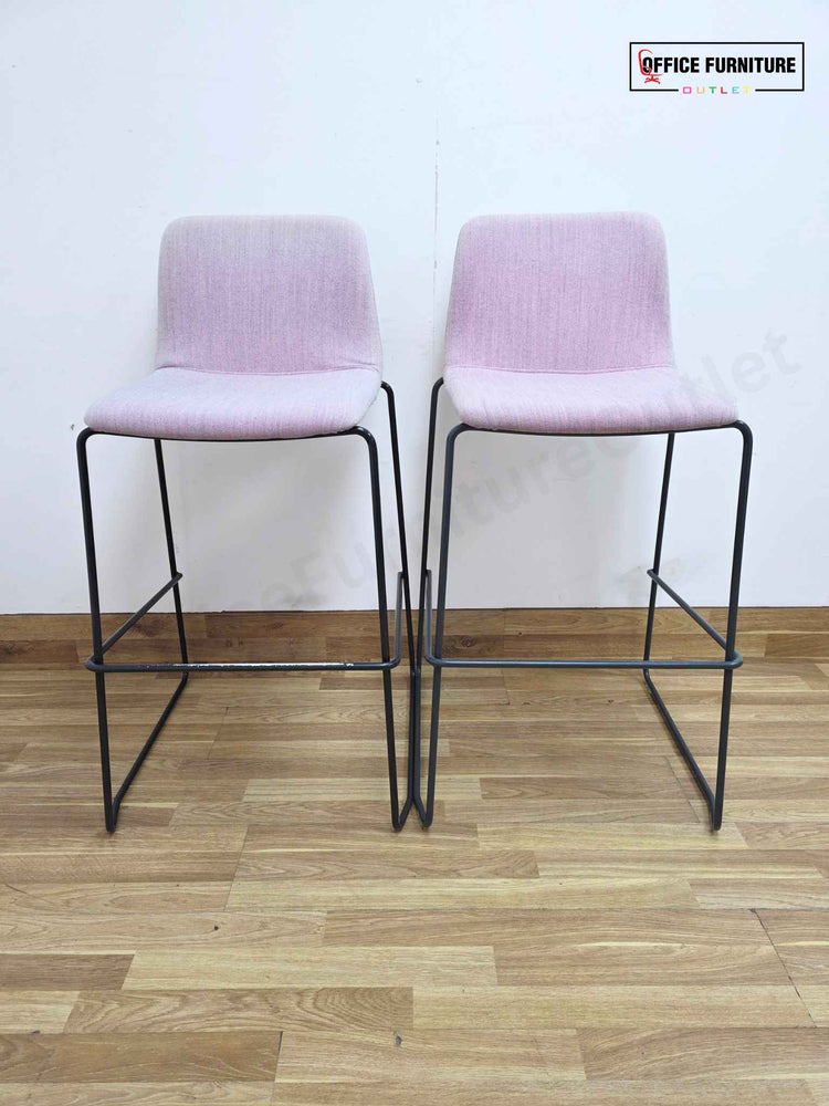 Modern Upholstered Bar Stools – Set of 2 - Lilac