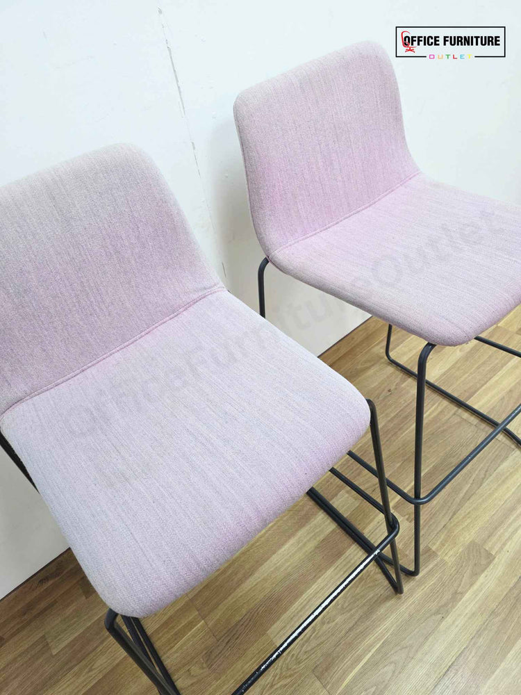 Modern Upholstered Bar Stools – Set of 2 - Lilac