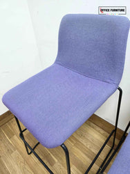 Modern Upholstered Bar Stools – Set of 3 - Violet