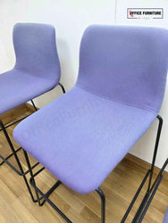 Modern Upholstered Bar Stools – Set of 3 - Violet