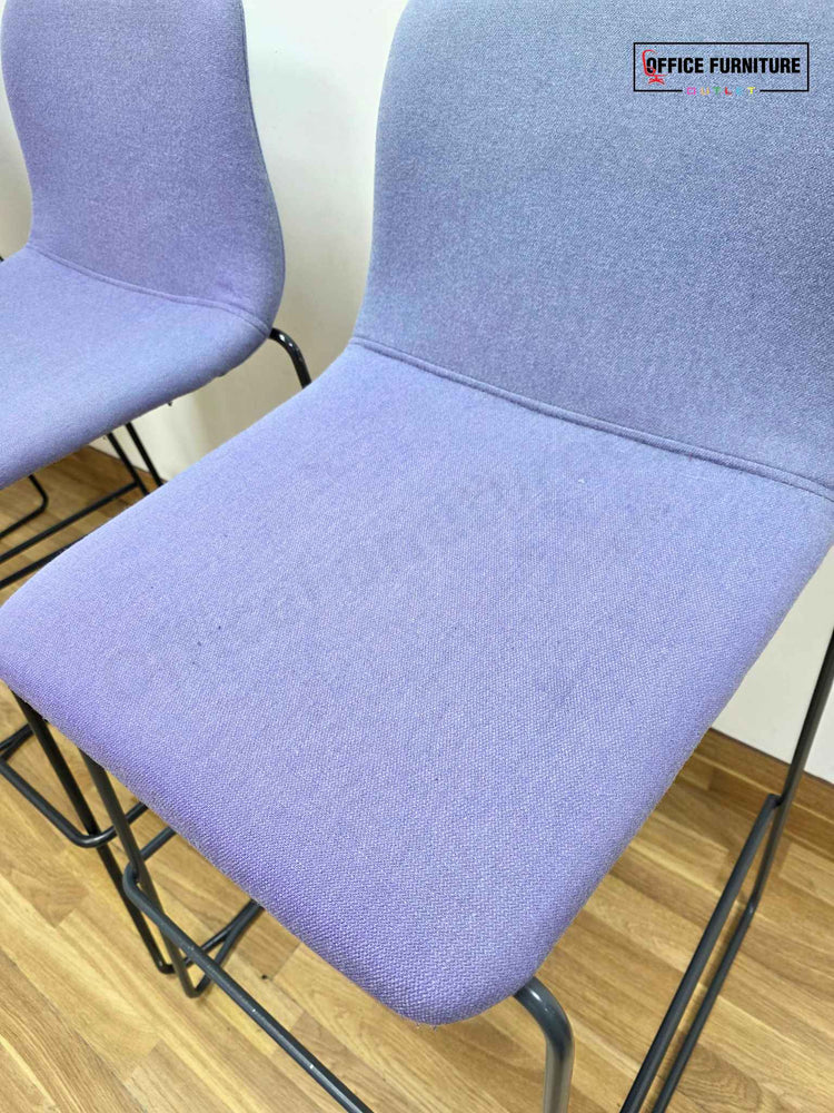 Modern Upholstered Bar Stools – Set of 3 - Violet