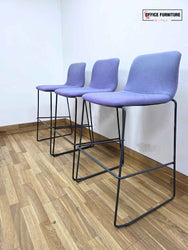 Modern Upholstered Bar Stools – Set of 3 - Violet