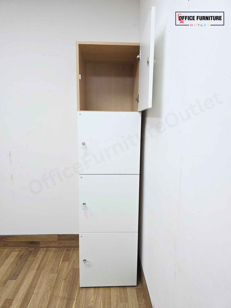 Narbutas 4 Door Office Locker - White & Oak