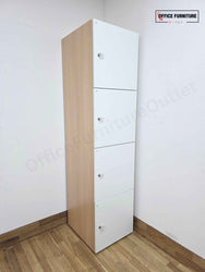 Narbutas 4 Door Office Locker - White & Oak