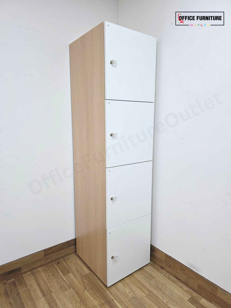 Narbutas 4 Door Office Locker - White & Oak