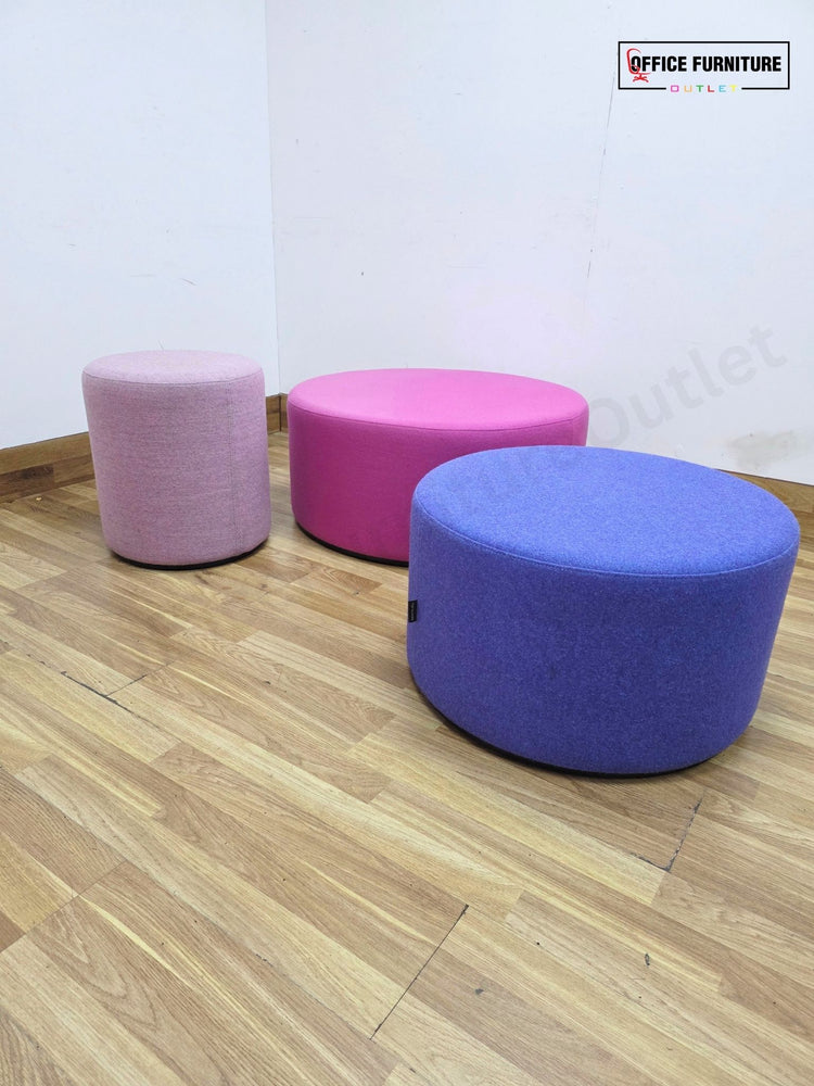 Narbutas GIRO Pouf – Blue Upholstered Round Stool