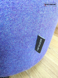 Narbutas GIRO Pouf – Blue Upholstered Round Stool on Wheels