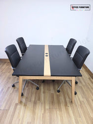 Narbutas NOVA Wood Meeting Table with 4 Orangebox Chairs