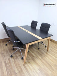 Narbutas NOVA Wood Meeting Table with 4 Orangebox Chairs
