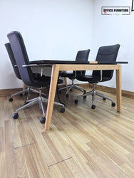 Narbutas NOVA Wood Meeting Table with 4 Orangebox Chairs