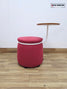 NaughtOne Lasso Table Stool – Red Upholstered Seat with White Table