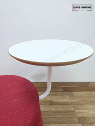 NaughtOne Lasso Table Stool – Red Upholstered Seat with White Table