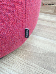 NaughtOne Lasso Table Stool – Red Upholstered Seat with White Table