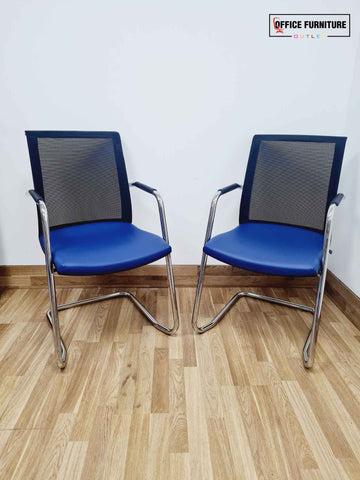 Narbutas Blue Cantilever Chairs (Pair)