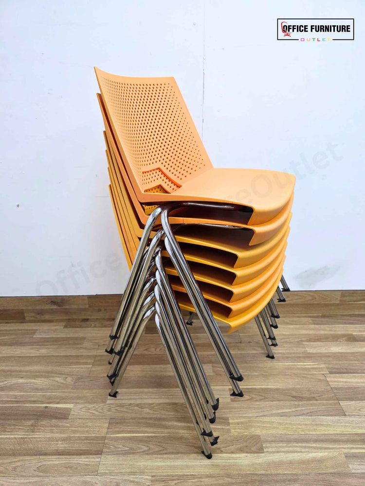 Orange Strike Stackable Plastic Chair by Paolo Scagnellato