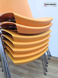 Orange Strike Stackable Plastic Chair by Paolo Scagnellato