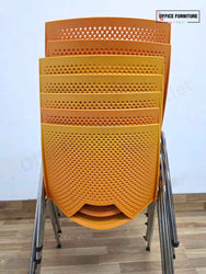 Orange Strike Stackable Plastic Chair by Paolo Scagnellato