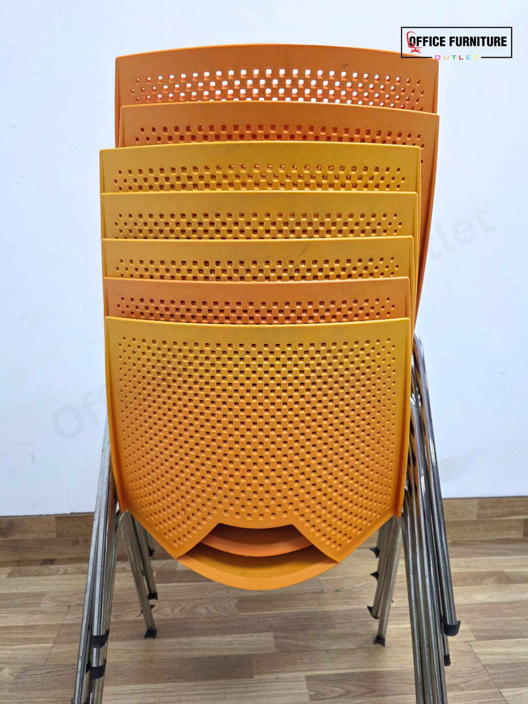 Orange Strike Stackable Plastic Chair by Paolo Scagnellato
