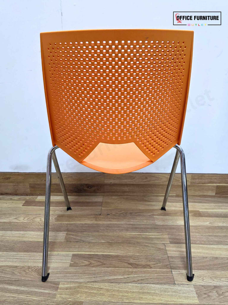 Orange Strike Stackable Plastic Chair by Paolo Scagnellato