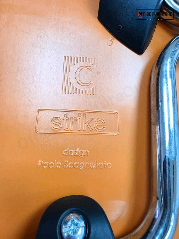 Orange Strike Stackable Plastic Chair by Paolo Scagnellato