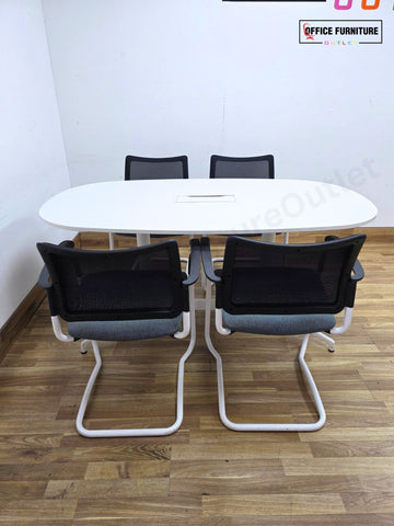 Oval Meeting Room Table with 4 Gresham SJX Chairs