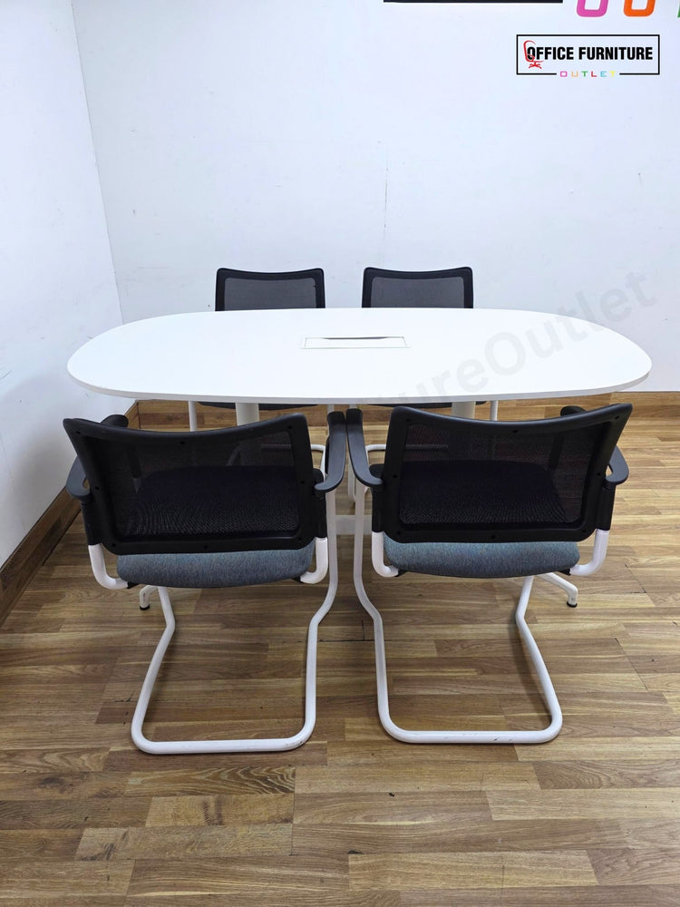 Oval Meeting Room Table with 4 Gresham SJX Chairs