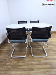 Oval Meeting Room Table with 4 Gresham SJX Chairs