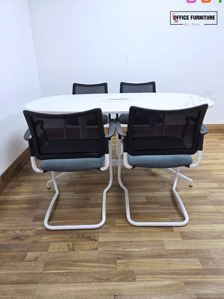 Oval Meeting Room Table with 4 Gresham SJX Chairs